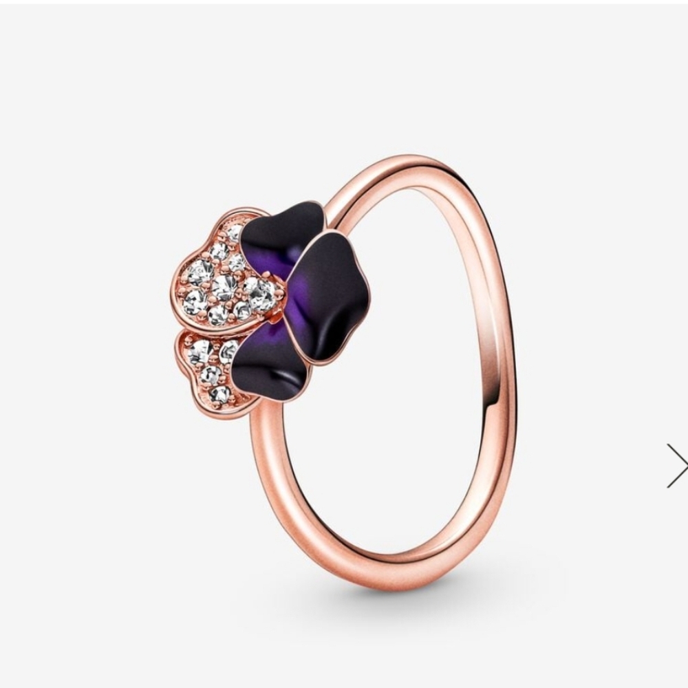 Pandora Pansy flower ring